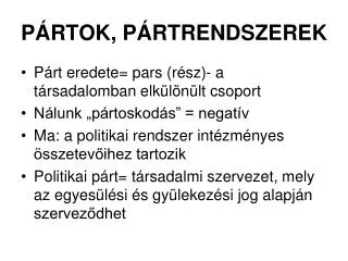 p rtok p rtrendszerek