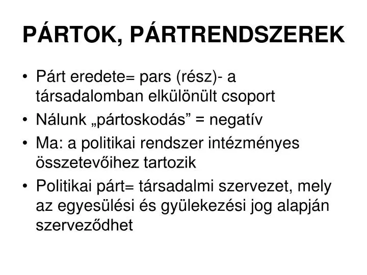 p rtok p rtrendszerek