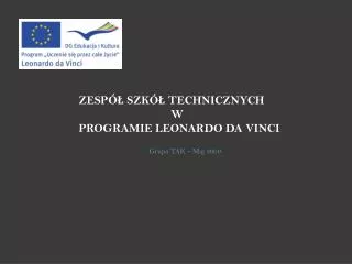 zesp szk technicznych w programie leonardo da vinci