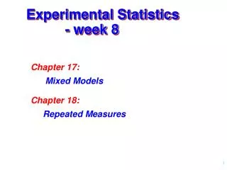Experimental Statistics - week 8