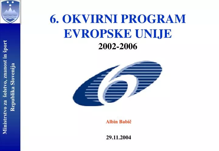 6 okvirni program evropske unije 2002 2006