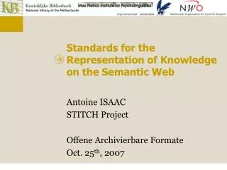 Standards for the Representation of Knowledge on the Semantic Web