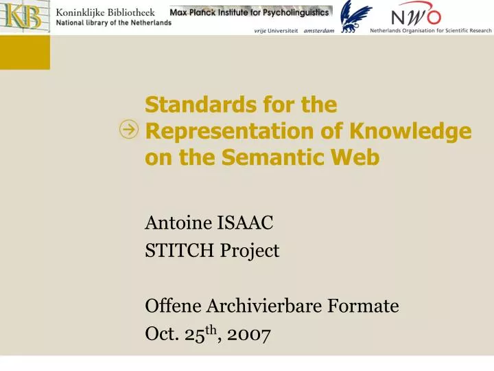 standards for the representation of knowledge on the semantic web