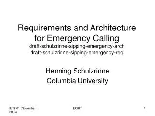 Henning Schulzrinne Columbia University