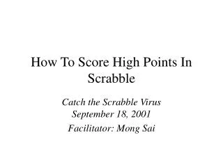 How To Score High Points In Scrabble