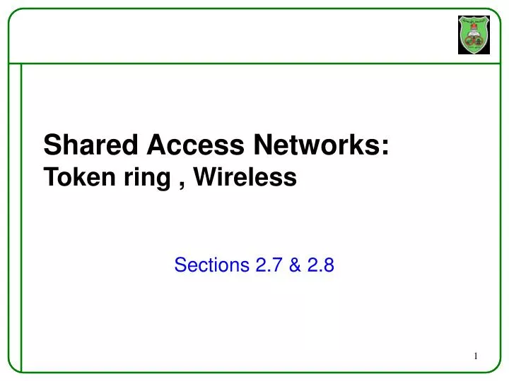 shared access networks token ring wireless