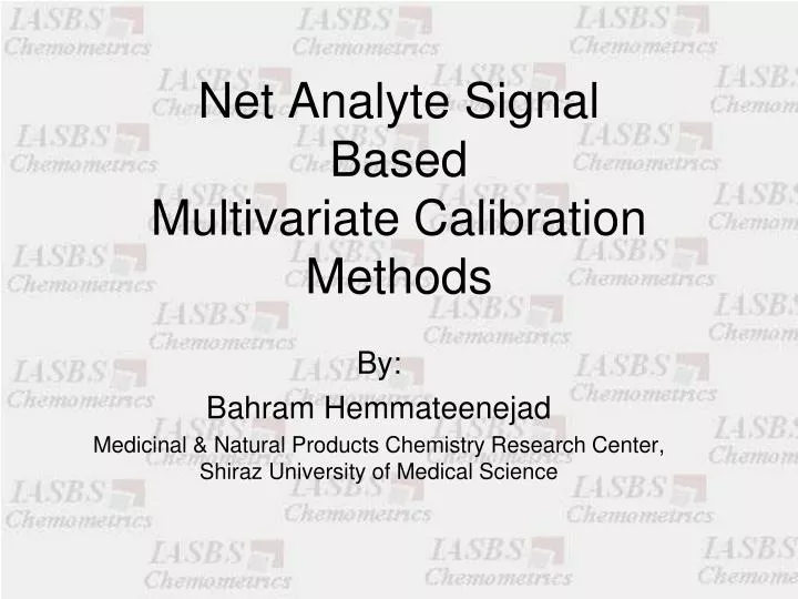 net analyte signal based multivariate calibration methods