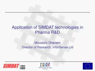 Application of SIMDAT technologies in Pharma R&amp;D