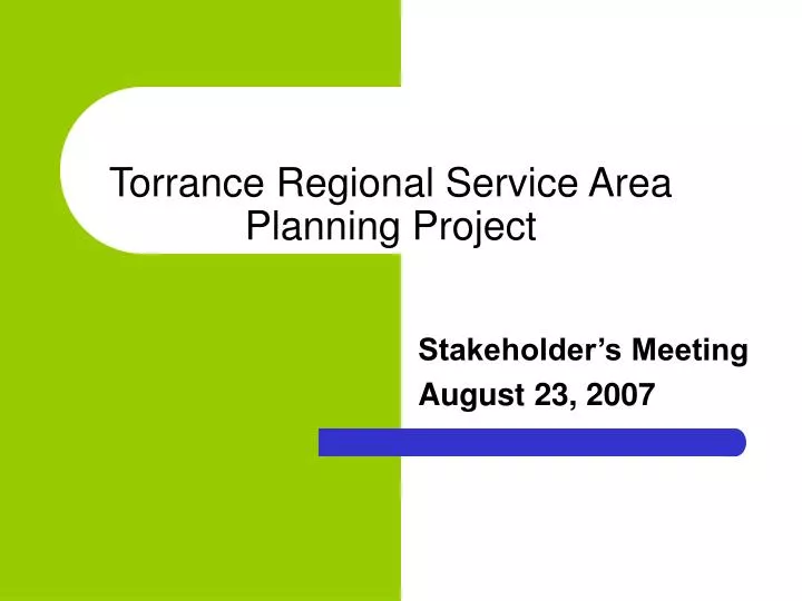 torrance regional service area planning project