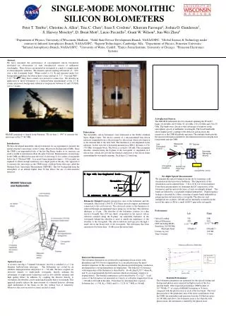 SINGLE-MODE MONOLITHIC SILICON BOLOMETERS