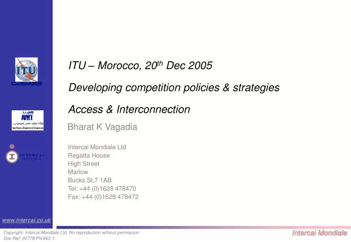 itu morocco 20 th dec 2005 developing competition policies strategies access interconnection