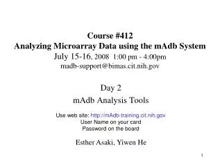 Day 2 mAdb Analysis Tools