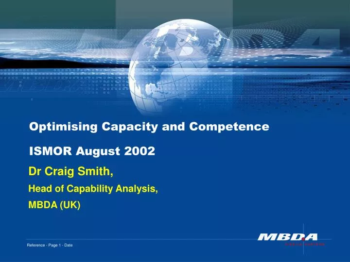 optimising capacity and competence ismor august 2002