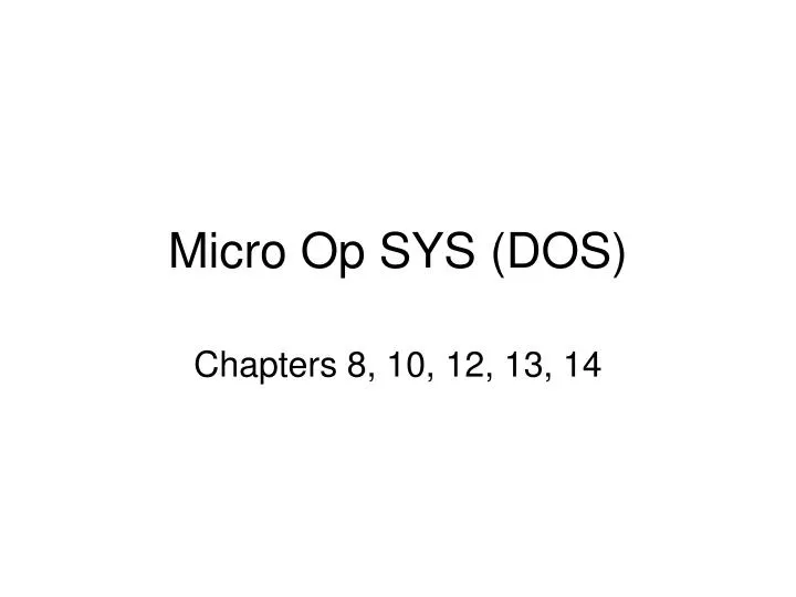 micro op sys dos