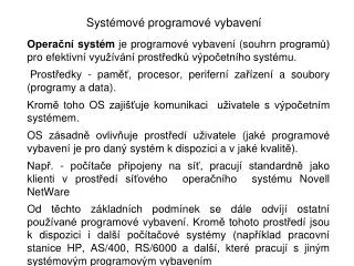 syst mov programov vybaven