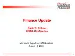 Finance Update Back To School MSBA Conference - slide 1
