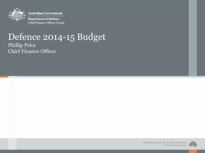 defence 2014 15 budget phillip prior chief finance officer