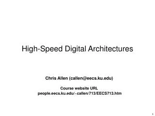 High-Speed Digital Architectures