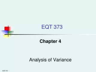 Chapter 4 Analysis of Variance