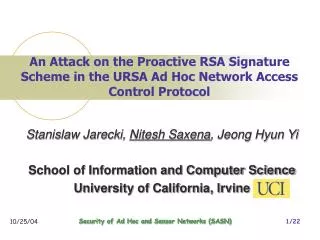 An Attack on the Proactive RSA Signature Scheme in the URSA Ad Hoc Network Access Control Protocol