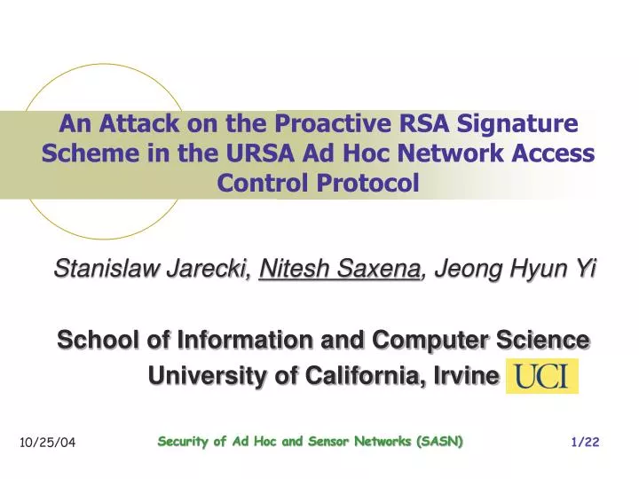 an attack on the proactive rsa signature scheme in the ursa ad hoc network access control protocol