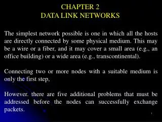 CHAPTER 2 DATA LINK NETWORKS
