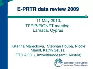 E-PRTR data review 2009