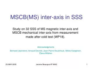 MSCB(MS) inter-axis in SSS