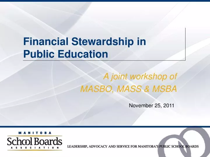 financial stewardship in public education