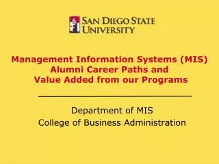 management information systems mis alumni career paths and value added from our programs