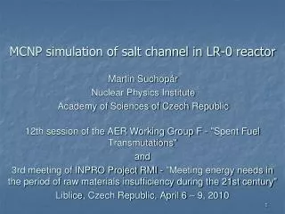 MCNP simulation of salt channel in LR-0 reactor