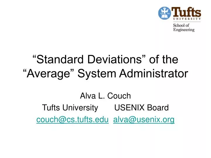 standard deviations of the average system administrator