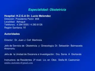 especialidad obstetricia