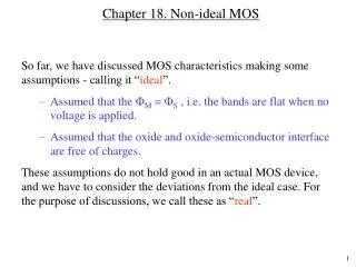 Chapter 18. Non-ideal MOS