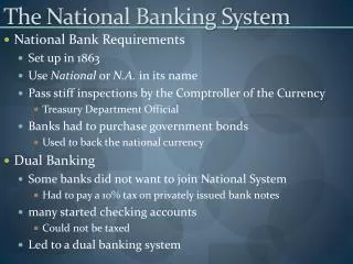 The National Banking System