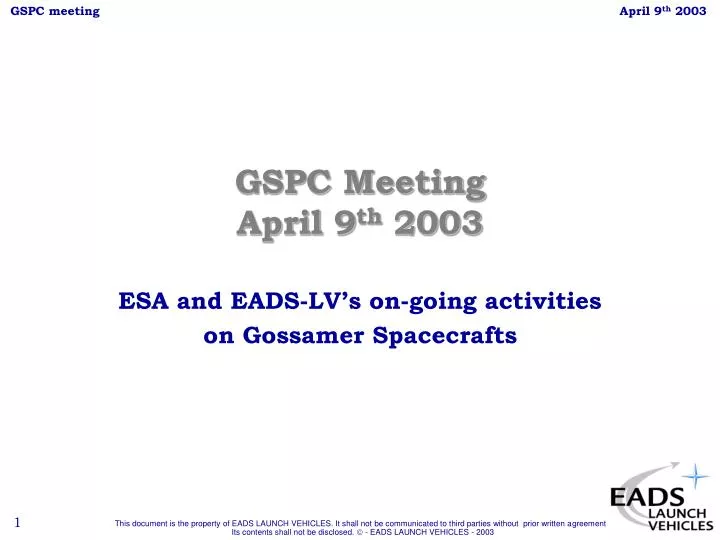 gspc meeting april 9 th 2003