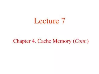 chapter 4 cache memory cont