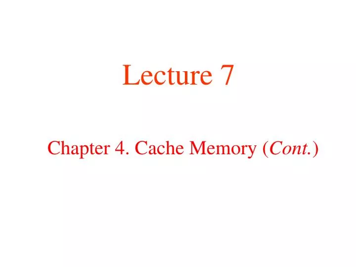 chapter 4 cache memory cont