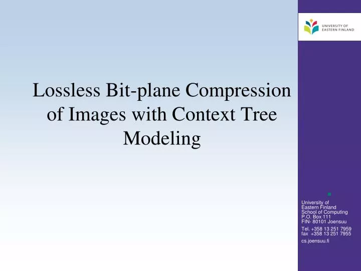 lossless bit plane compression of images with context tree modeling