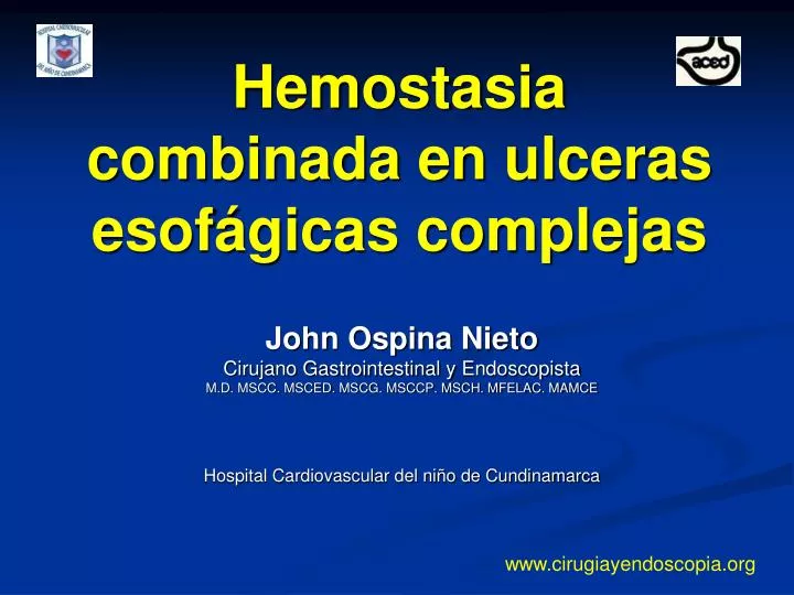 hemostasia combinada en ulceras esof gicas complejas