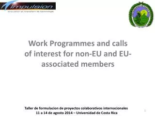 Work Programmes and calls of interest for non-EU and EU-associated members