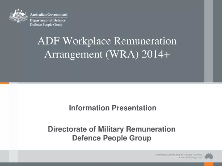 adf workplace remuneration arrangement wra 2014