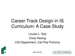 Career Track Design in IS Curriculum: A Case Study
