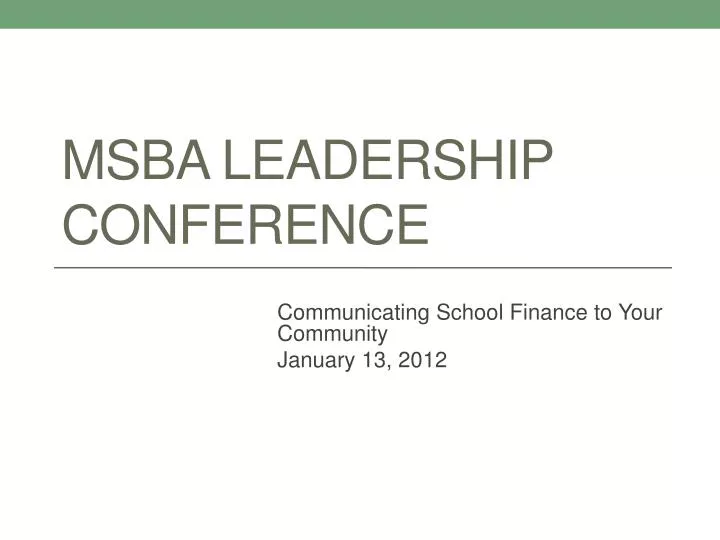 msba leadership conference
