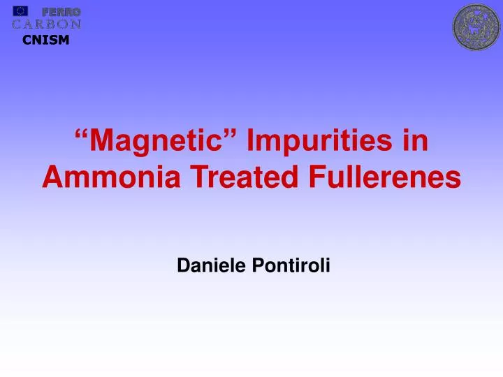 magnetic impurities in ammonia treated fullerenes