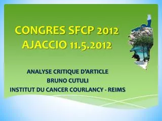 CONGRES SFCP 2012 AJACCIO 11.5.2012