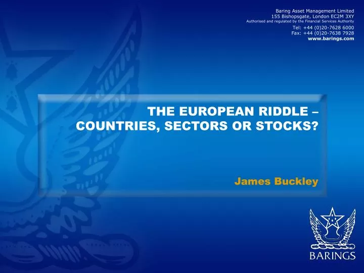 the european riddle countries sectors or stocks