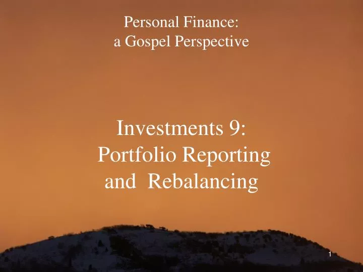 personal finance a gospel perspective