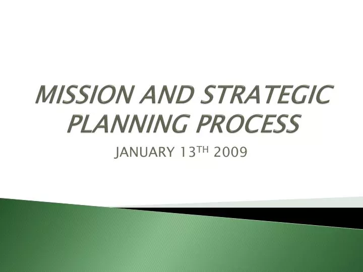 mission and strategic planning process