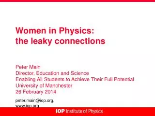 Women in Physics: the leaky connections